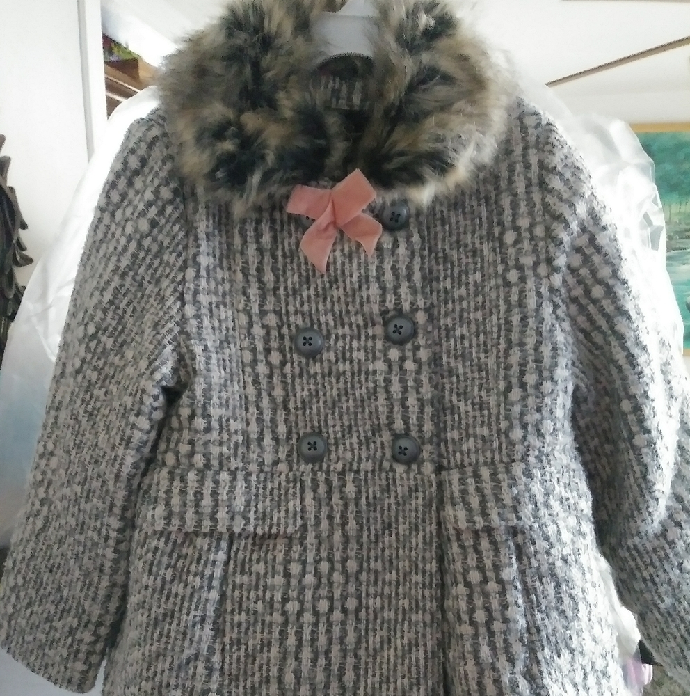 Jessica Simpson Pea Coat w/ Faux Fur